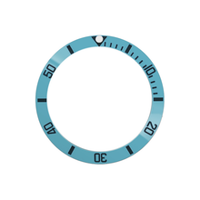 Load image into Gallery viewer, SUB Ceramic Sloped Bezel Insert for SKX/SRPD - Icy Blue with Black Markers/White Pip
