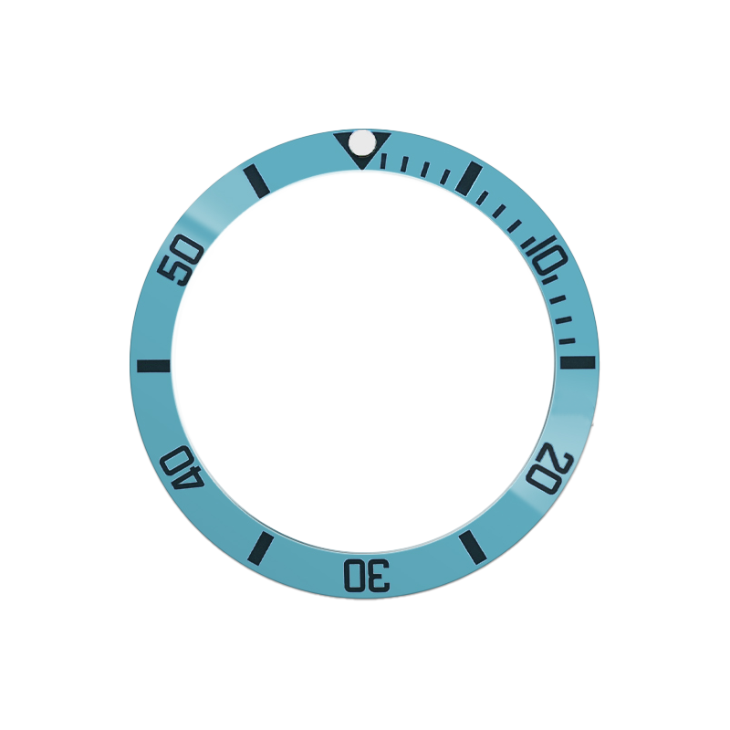 SUB Ceramic Sloped Bezel Insert for SKX/SRPD - Icy Blue with Black Markers/White Pip