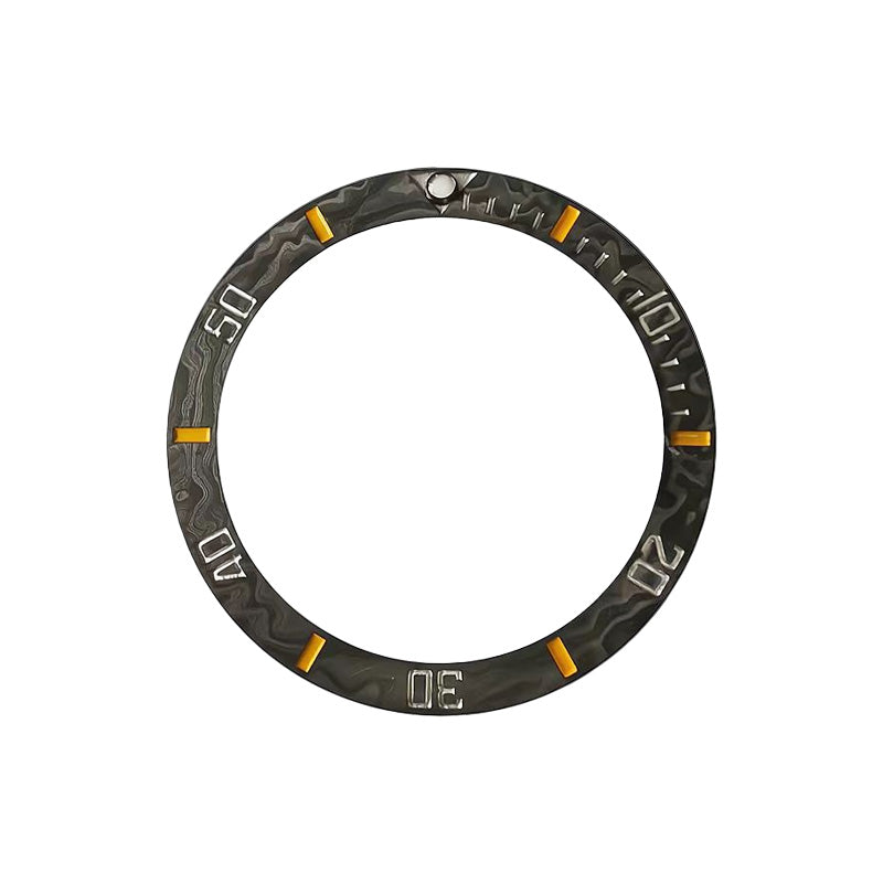 Carbon Fiber Sloped Bezel Inserts for SKX/SRPD - Sub Style (Orange Markers)