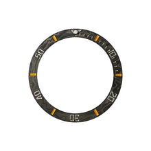 Load image into Gallery viewer, Carbon Fiber Sloped Bezel Inserts for SKX/SRPD - Sub Style (Orange Markers)
