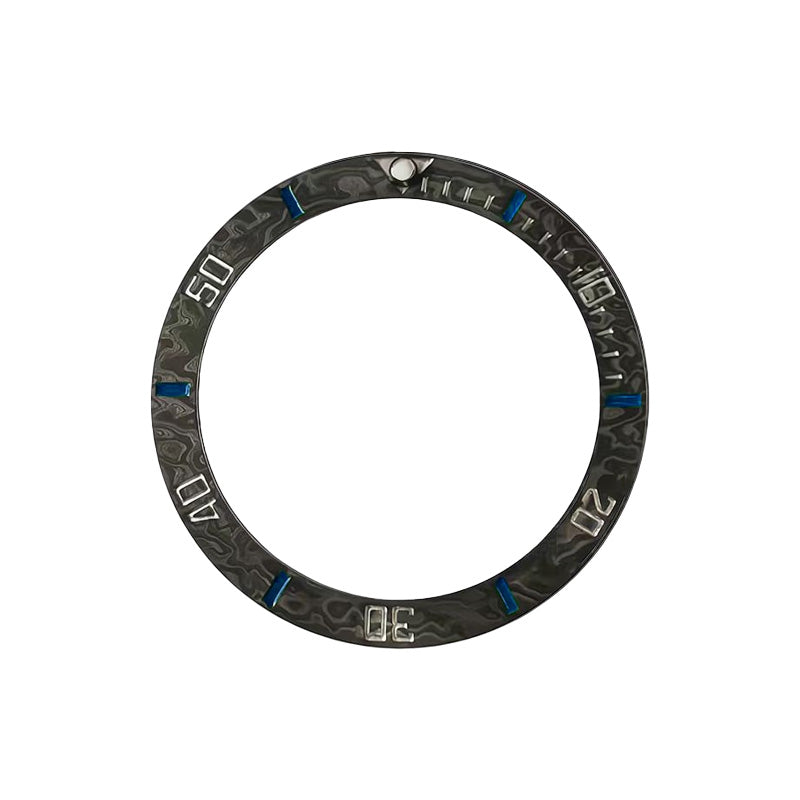 Carbon Fiber Sloped Bezel Inserts for SKX/SRPD - Sub Style (Blue Markers)