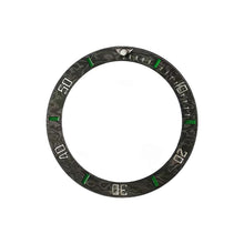 Load image into Gallery viewer, Carbon Fiber Sloped Bezel Inserts for SKX/SRPD - Sub Style (Green Markers)
