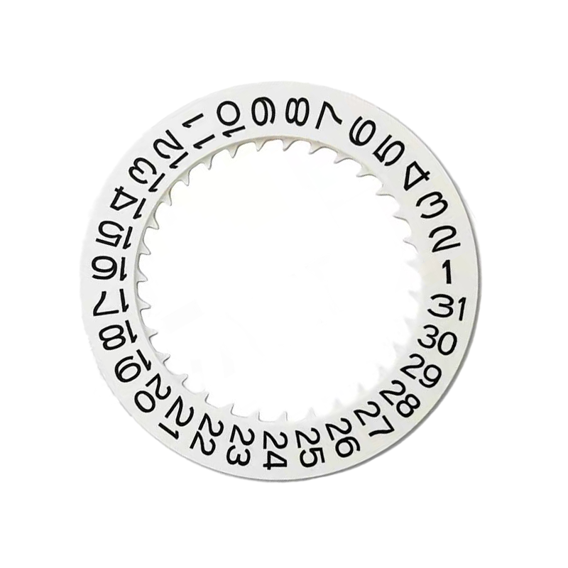 White NH35 Date Disc - Black Numeric