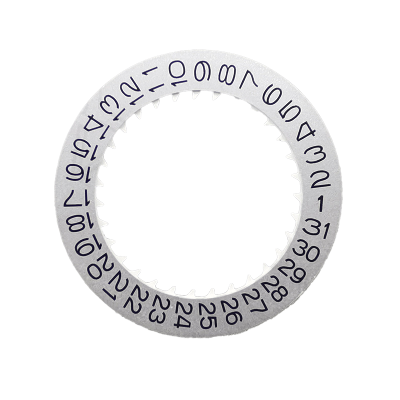 Silver NH35 Date Disc - Black