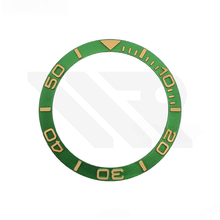 Load image into Gallery viewer, YM Aluminium Sloped  Bezel Insert for SKX/SRPD - Green/Gold
