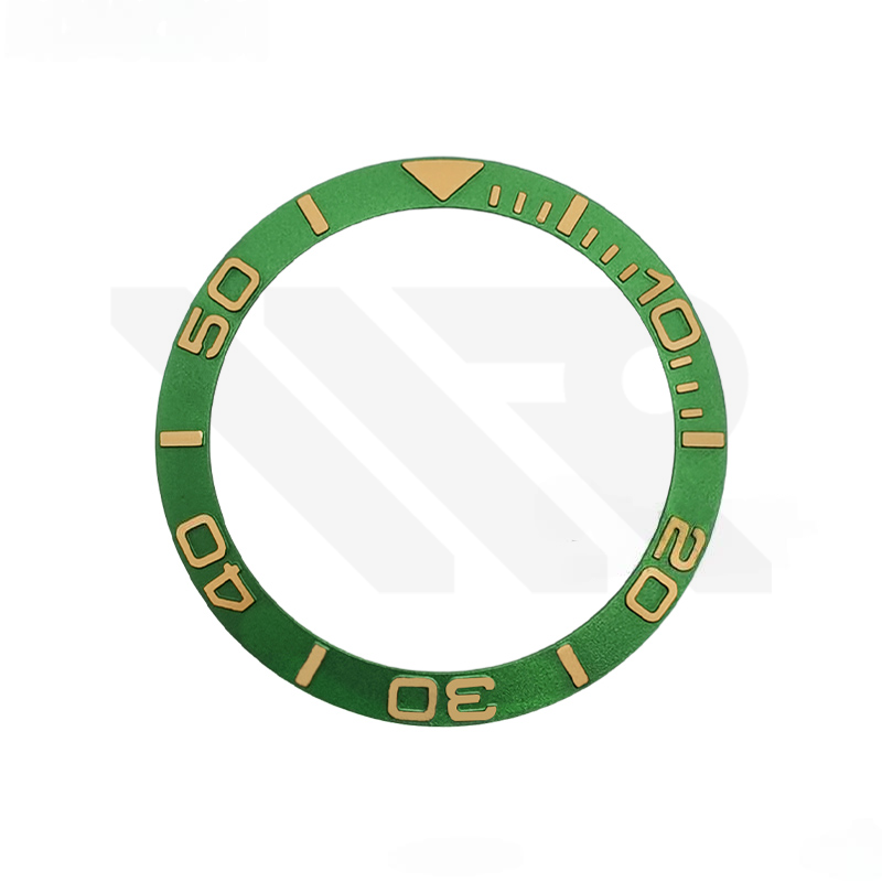 YM Aluminium Sloped  Bezel Insert for SKX/SRPD - Green/Gold