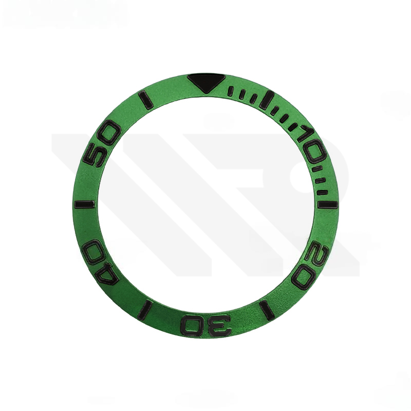 YM Aluminium Sloped  Bezel Insert for SKX/SRPD - Green/Black