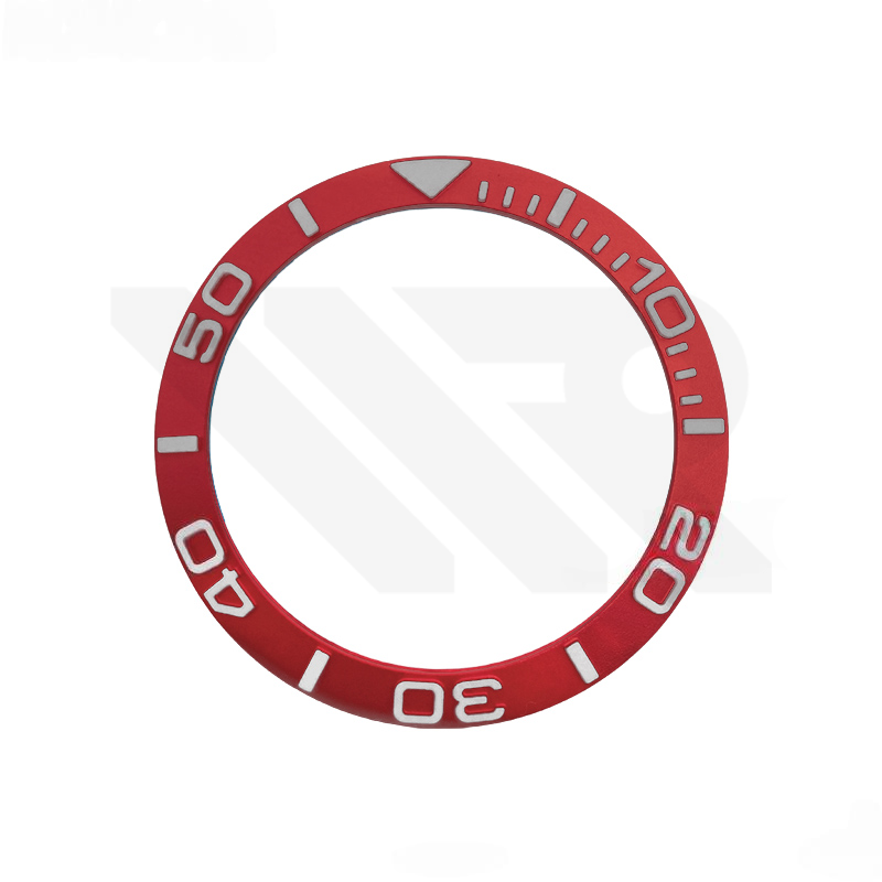 YM Aluminium Sloped  Bezel Insert for SKX/SRPD - Red/Silver