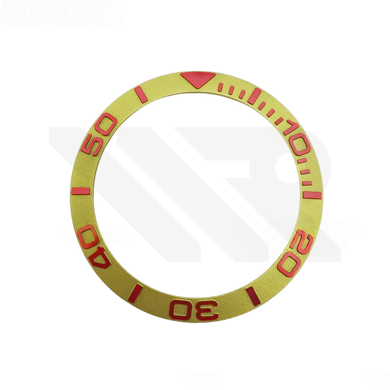 YM2 Aluminium Sloped  Bezel Insert for SKX/SRPD - Light Gold/Pink