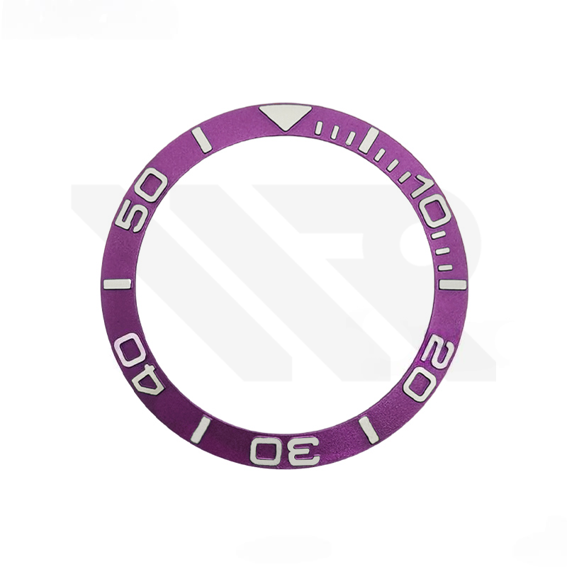 YM Aluminium Sloped  Bezel Insert for SKX/SRPD - Purple/Silver