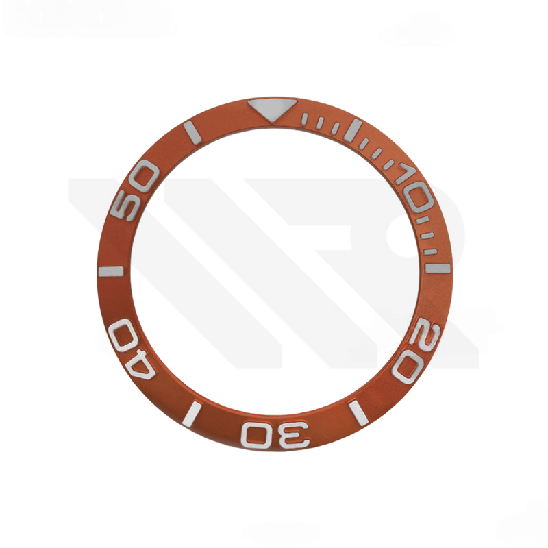 YM Aluminium Sloped  Bezel Insert for SKX/SRPD - Orange/Silver