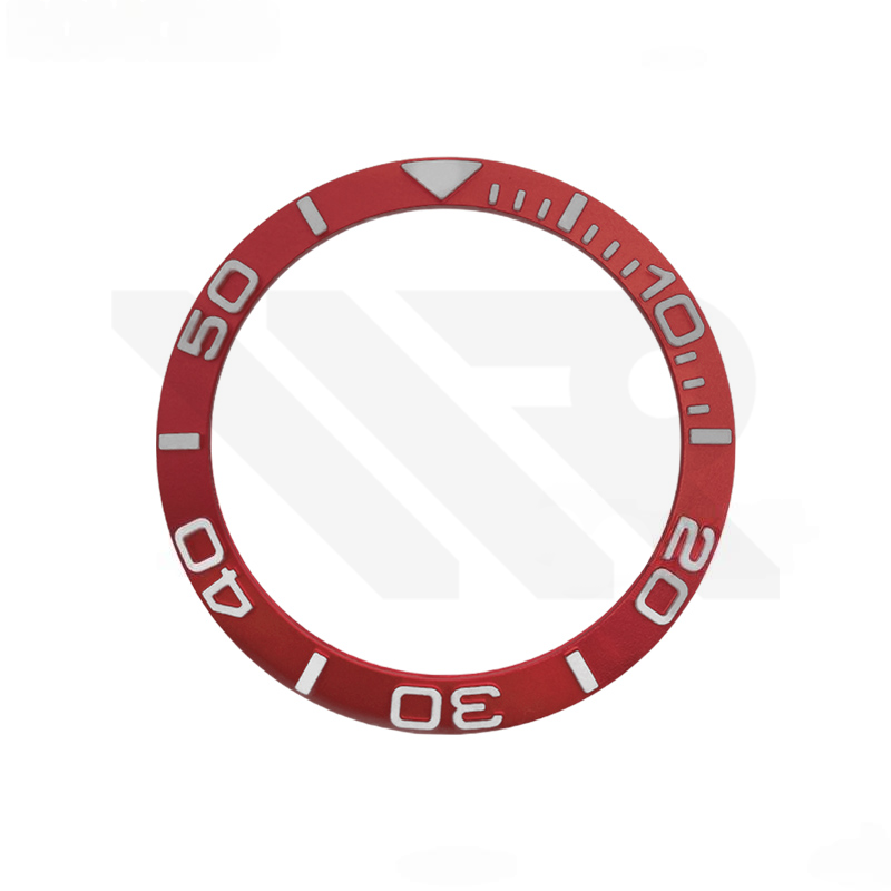 YM Aluminium Sloped  Bezel Insert for SKX/SRPD - Red/Silver