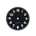 Matte Pilot Dial with Numeral Indices for Seiko Mod: Matte Black