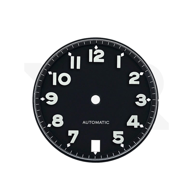 Matte Pilot Dial with Numeral Indices for Seiko Mod: Matte Black