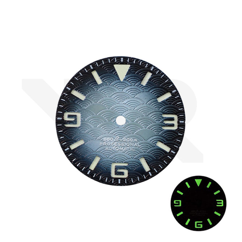 Seigaiha Japanese Wave Dial for Seiko Mod: Fume Cloudy Blue