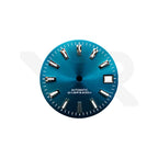 Teal Blue Sunburst Dial for Seiko Mod: GS Style Indices with Black Luminous