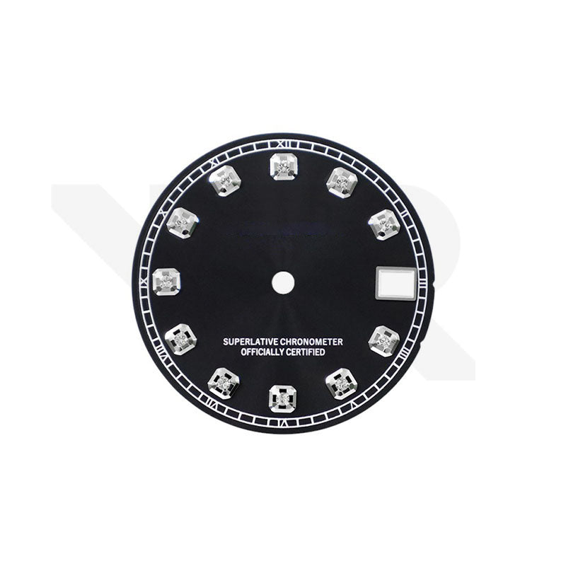 Matte Black Dial with Zirconia Indices for Seiko Mod: DJ OP Style