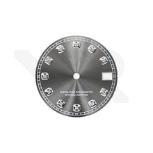 Load image into Gallery viewer, Gray Sunburst Dial with Zirconia Indices for Seiko Mod: DJ OP Style
