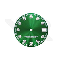Load image into Gallery viewer, Green Sunburst Dial with Zirconia Indices for Seiko Mod: DJ OP Style
