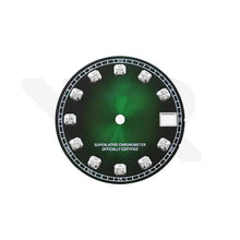 Load image into Gallery viewer, Fume Green Sunburst Dial with Zirconia Indices for Seiko Mod: DJ OP Style
