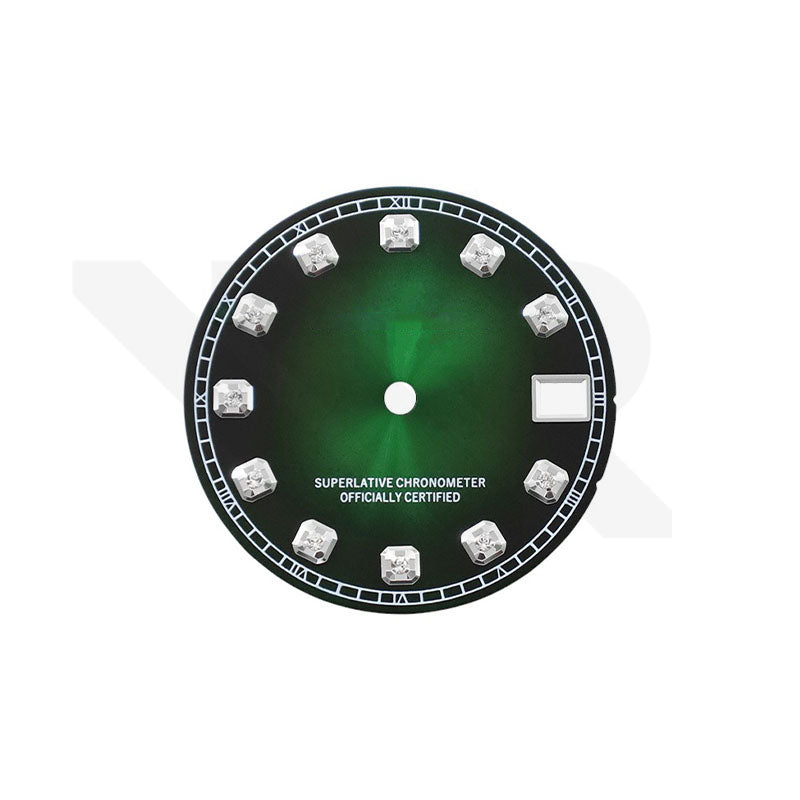 Fume Green Sunburst Dial with Zirconia Indices for Seiko Mod: DJ OP Style