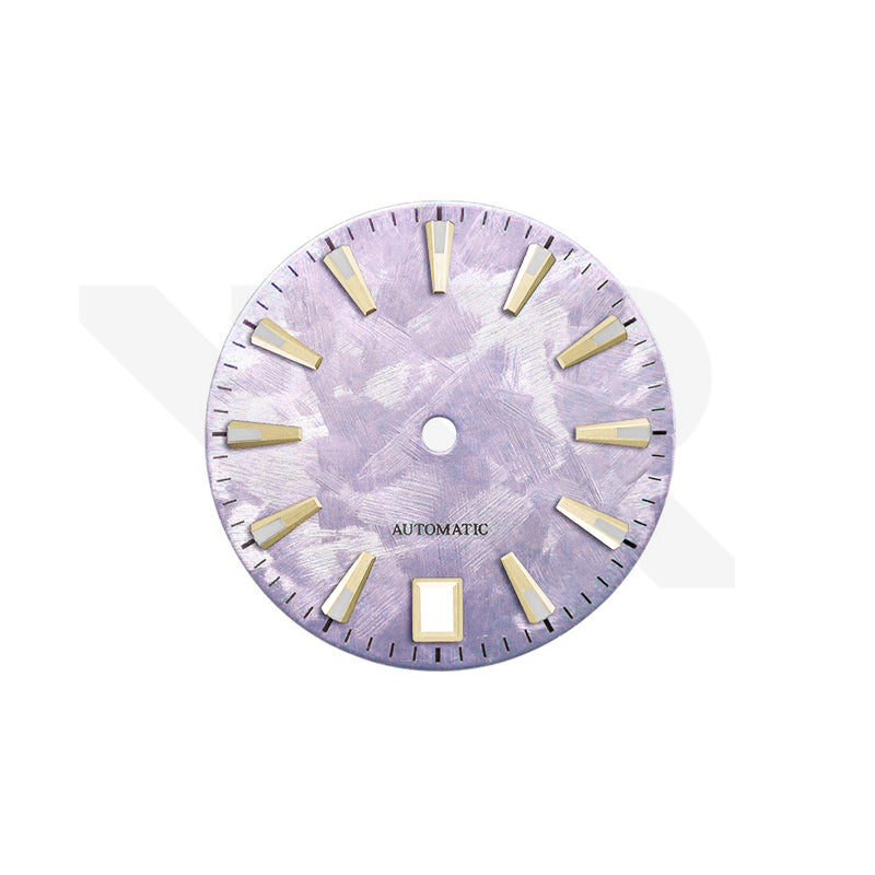GS Shunbun Style Lavender Rose Dial for Seiko Mod: Gold GS Style Indices with 6h Date Window