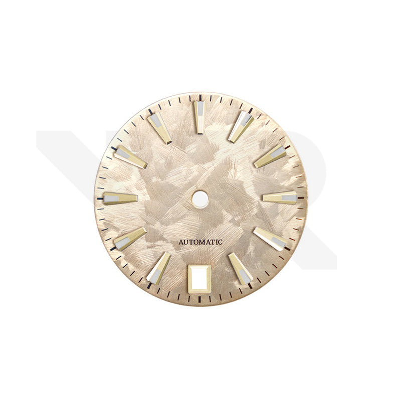 GS Shunbun Style Champagne Gold Dial for Seiko Mod: Gold GS Style Indices with 6h Date Window