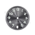 Sunburst Pilot Dial with Numeral Indices for Seiko Mod: Sunburst Gray