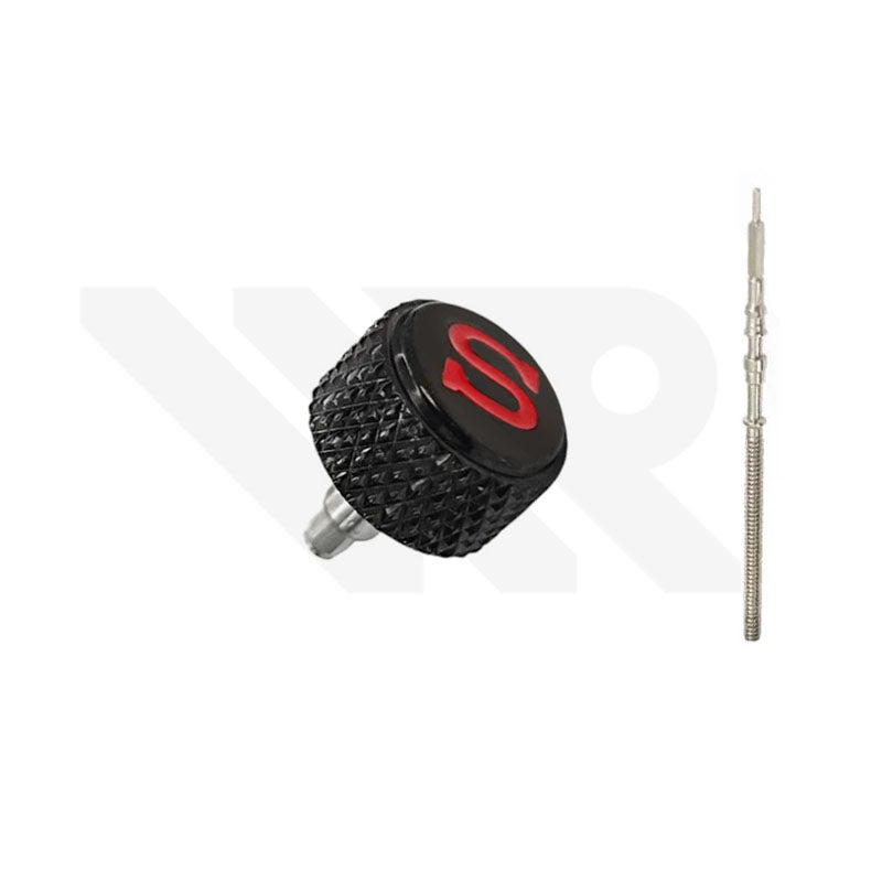 SKX007 Knurled Crown: Black w Red S (Polished)