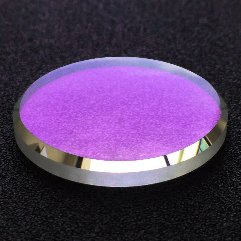 32mm Flat Mineral Wide Chamfer Crystal (Red AR Coating)