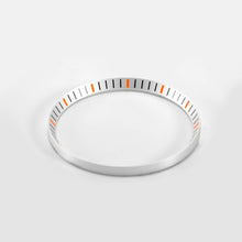Load image into Gallery viewer, SKX / SRPD Chapter Ring: Silver With Orange Markers
