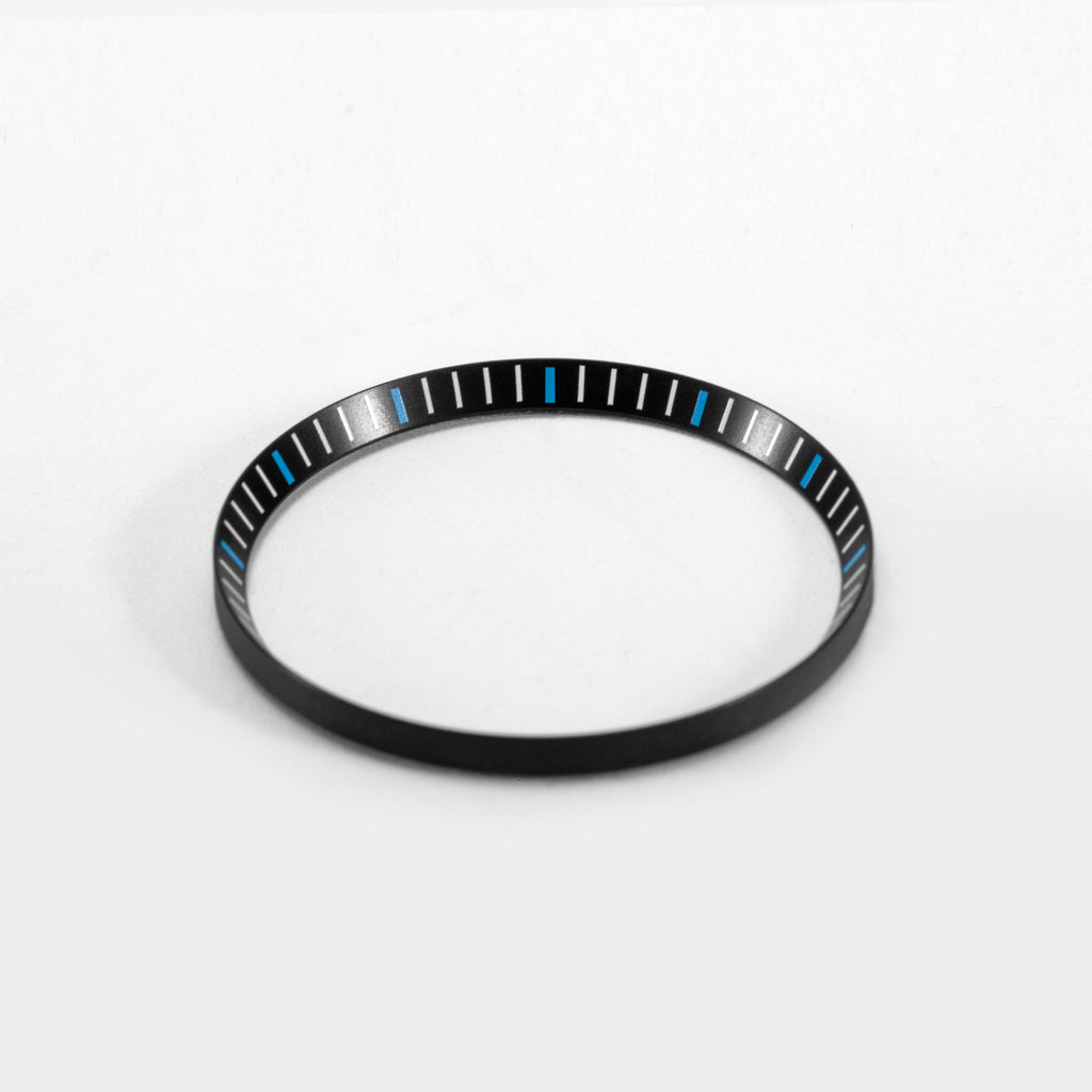 Seiko Mod SKX / SRPD Chapter Ring: Black With Light Blue Markers