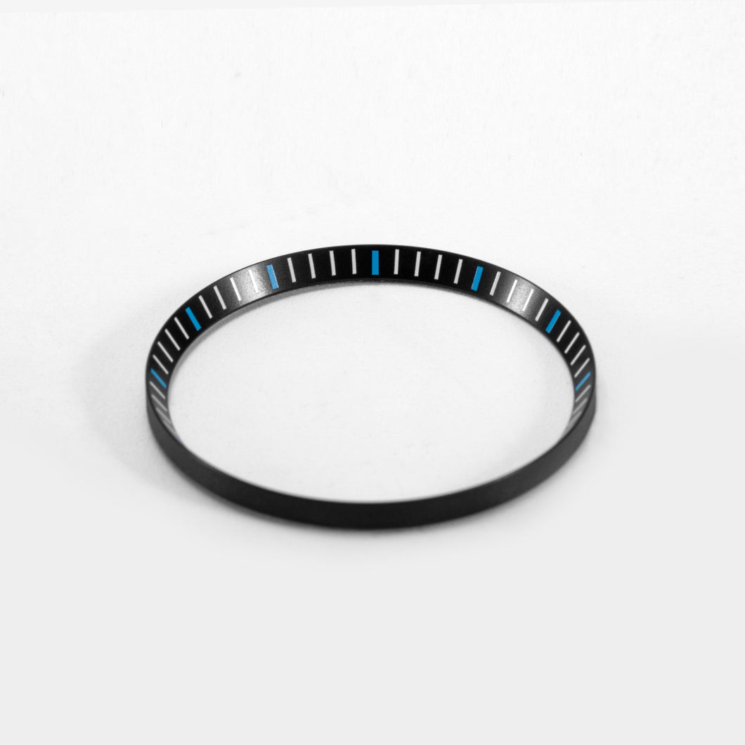 SKX / SRPD Chapter Ring: Black With Light Blue Markers