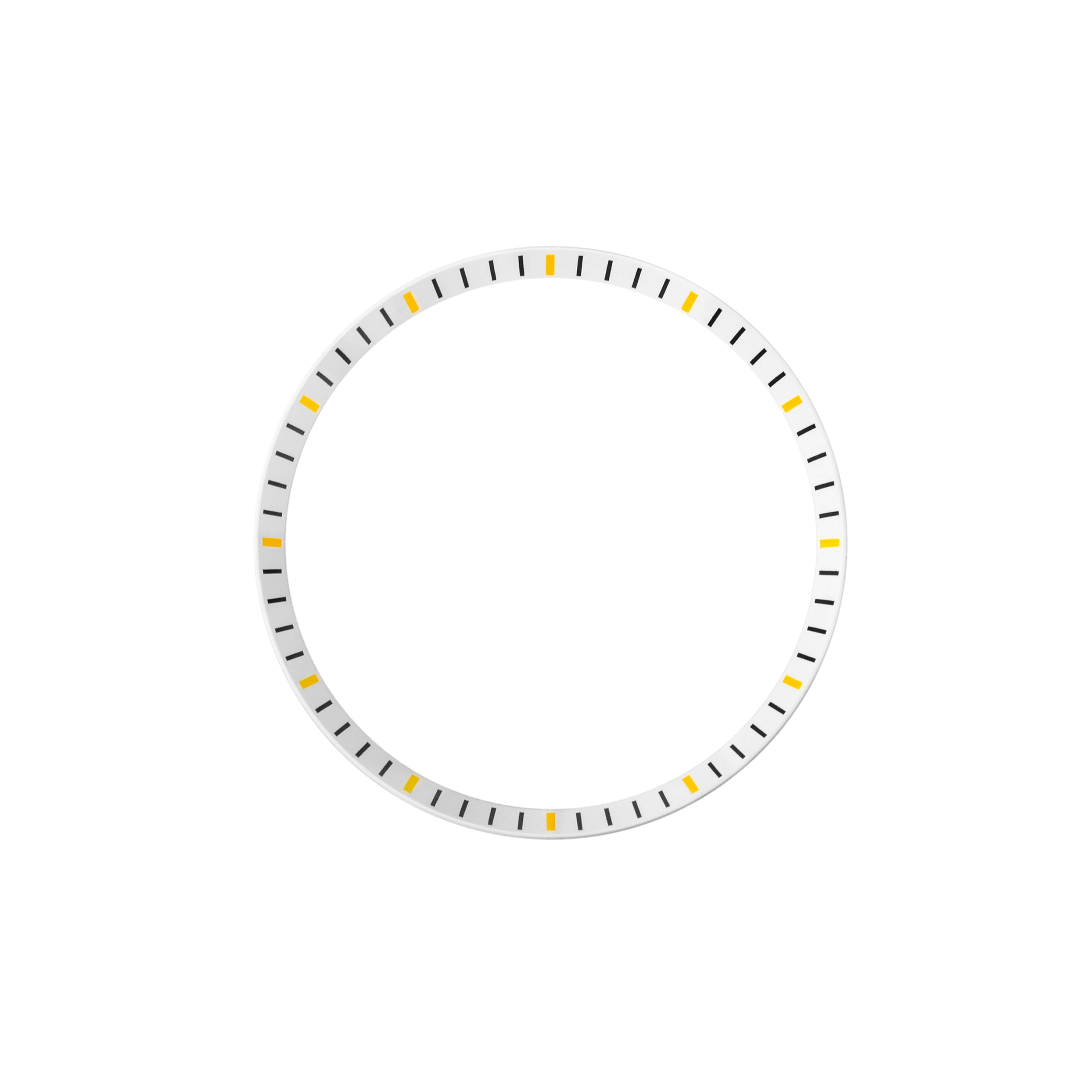 Seiko Mod SKX / SRPD Chapter Ring: White With Yellow Markers