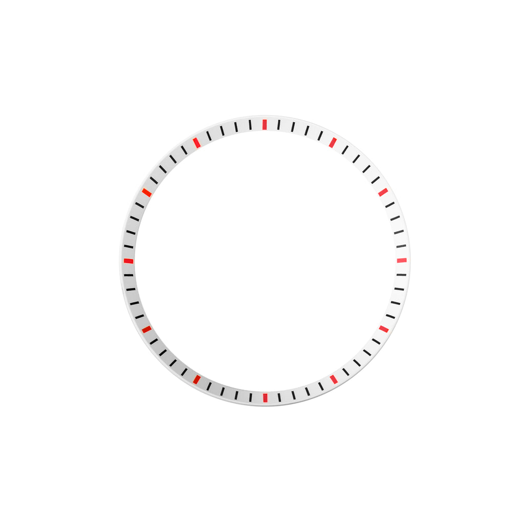 Seiko Mod SKX / SRPD Chapter Ring: White With Red Markers