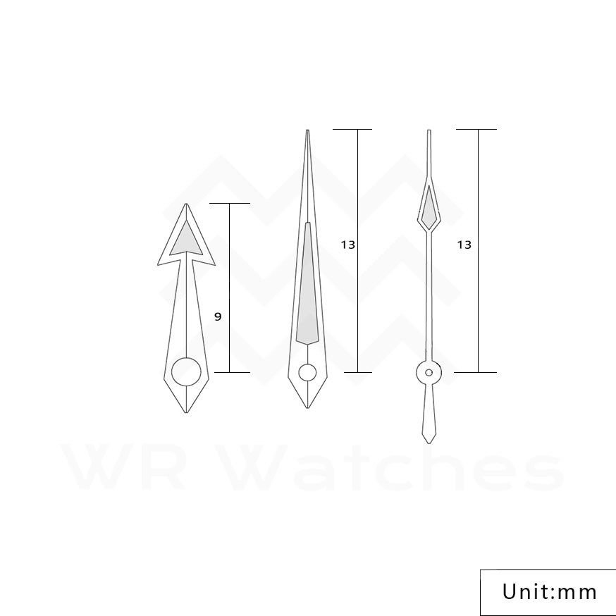 SM300 Watch Hands for Seiko Mod: Silver