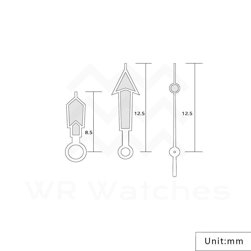 TM Watch Hands for Seiko Mod: Silver