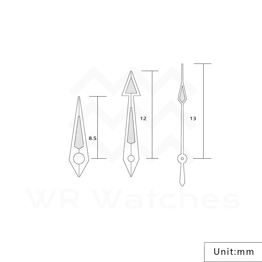 Aquaterra Watch Hands for Seiko Mod: Silver