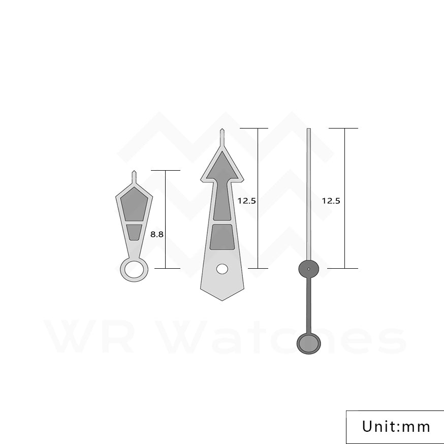 SBBN015 Tuna Watch Hands for Seiko Mod: Silver