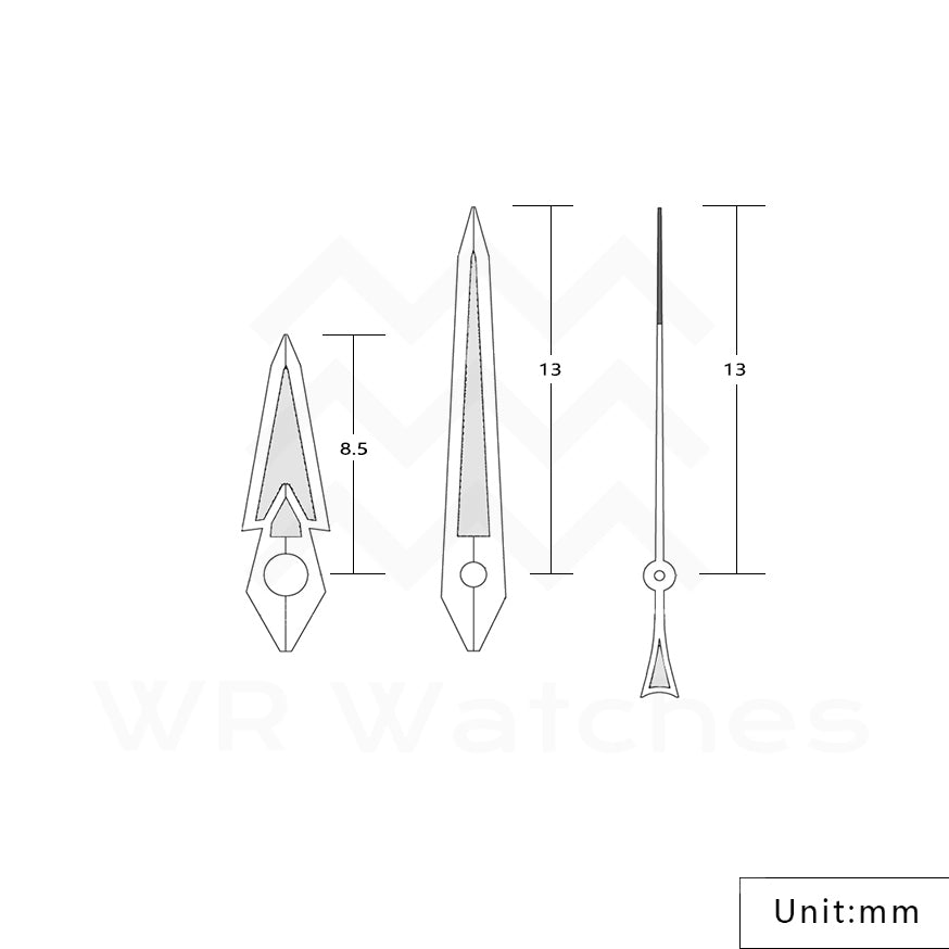 GPS Watch Hands for Seiko Mod: Silver