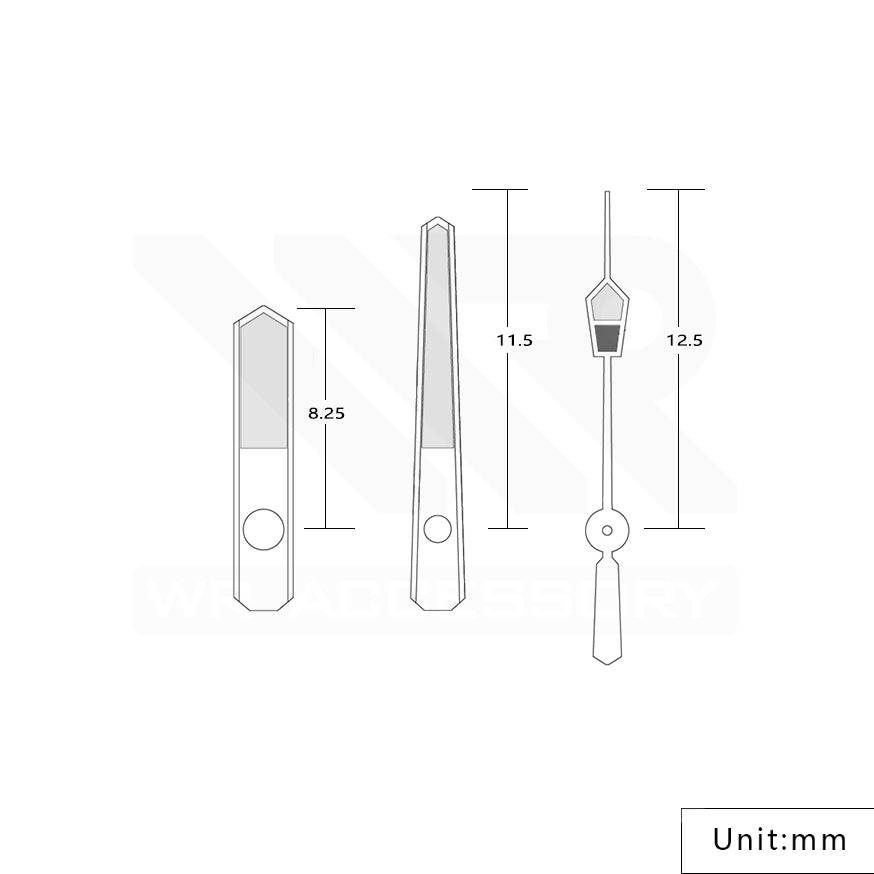 MM300 Watch Hands for Seiko Mod: Silver