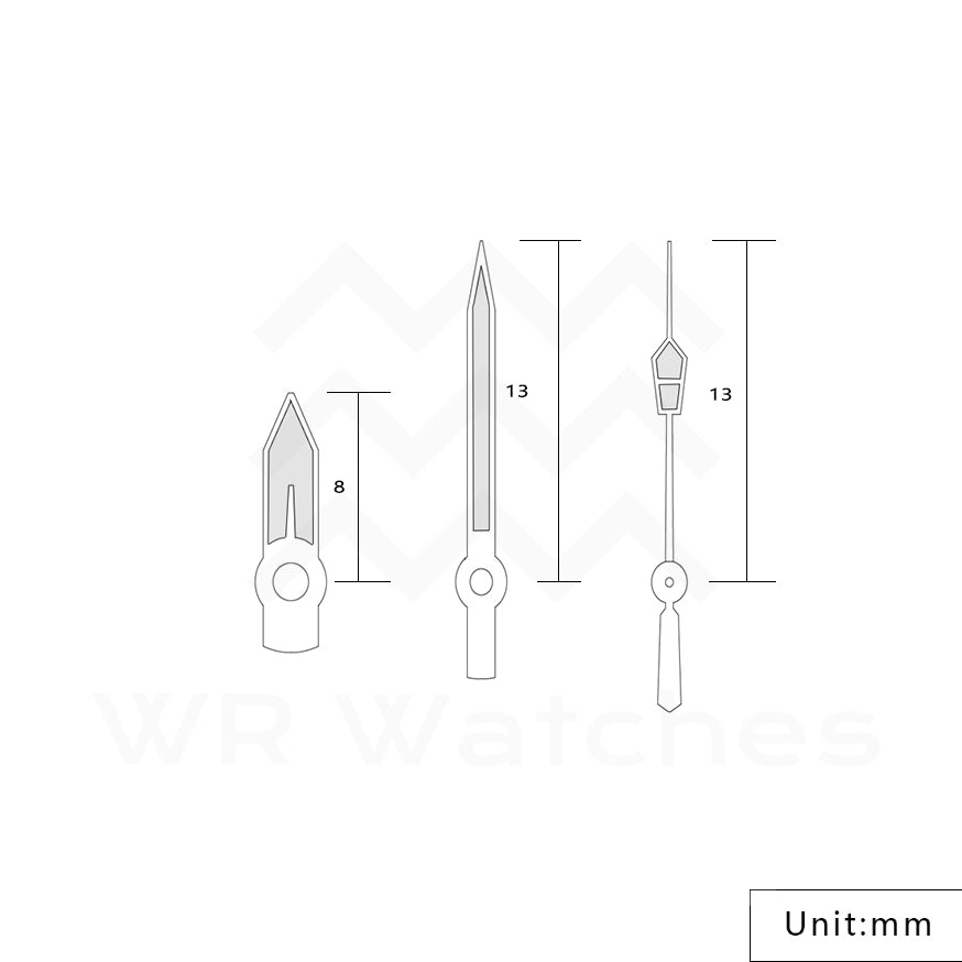 Sumo Watch Hands for Seiko Mod: Silver
