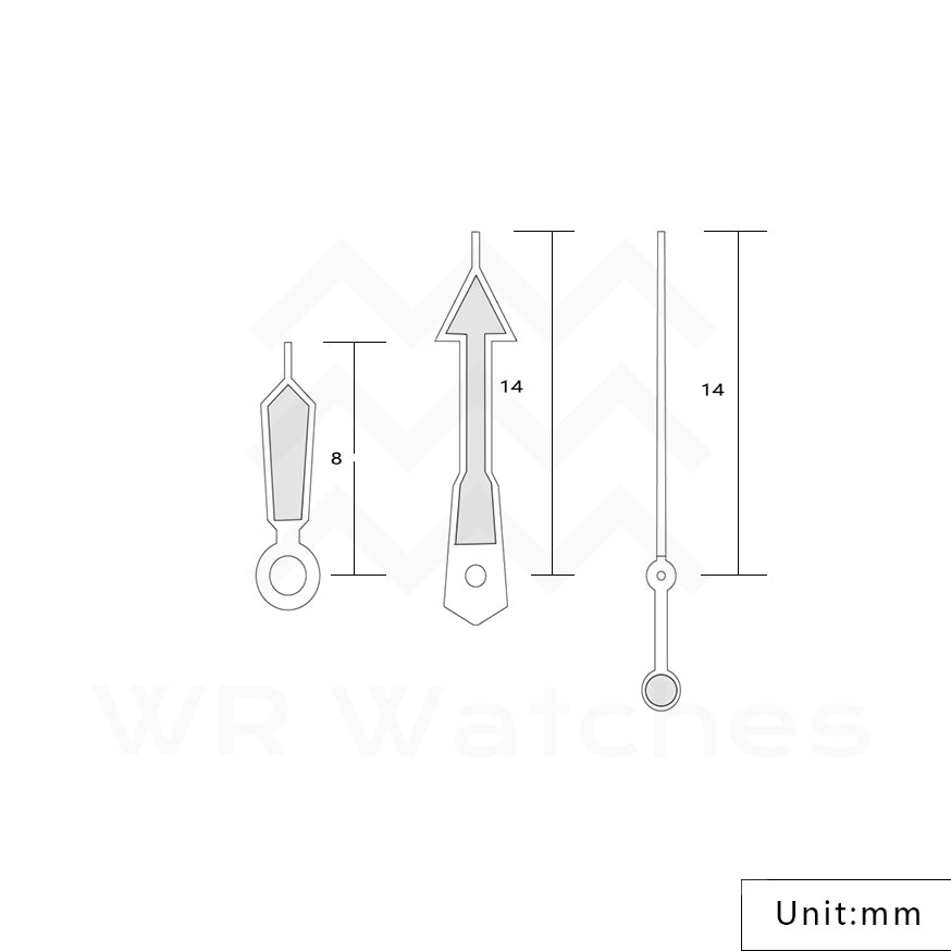 SKX Watch Hands for Seiko Mod: Silver