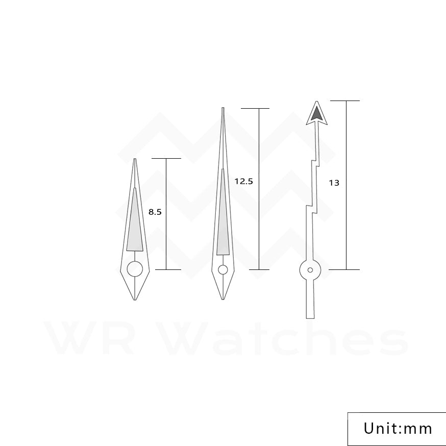 Milgauss Watch Hands for Seiko Mod: Silver
