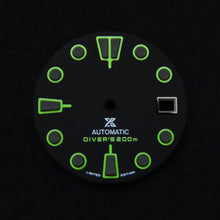 Load image into Gallery viewer, Lime Green Matte Black Dial for Seiko Mod
