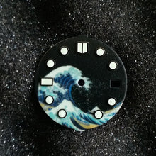 Load image into Gallery viewer, Full Luminous Midnight Black Kanagawa Dial for Seiko Mod
