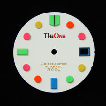 Load image into Gallery viewer, Multi Color Indices Matte White Dial for Seiko Mod
