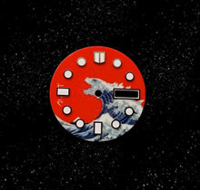 Load image into Gallery viewer, Red Kanagawa x Godzilla Day-date Dial for Seiko Mod
